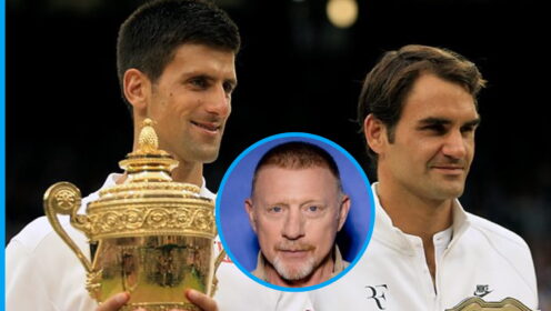 Pictured: Novak Djokovic, Roger Federer, Boris Becker.