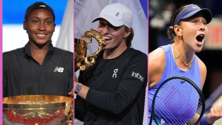Pictured L-R: Coco Gauff, Iga Swiatek, and Amanda Anisimova.