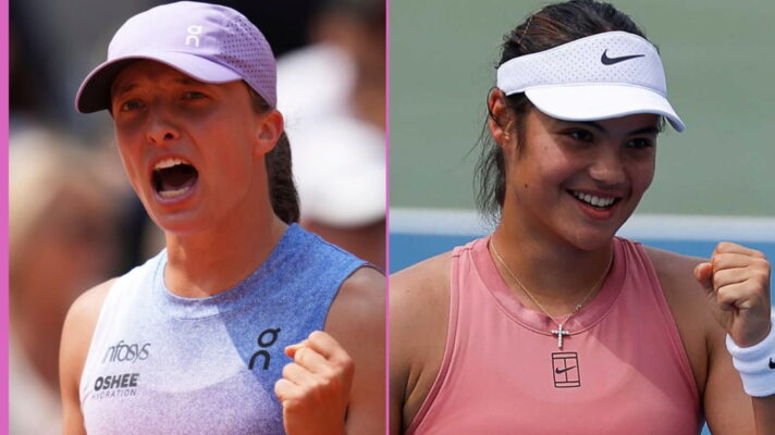 Pictured L-R: Iga Swiatek and Emma Raducanu