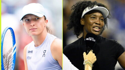 Pictured L-R: Iga Swiatek and Venus Williams