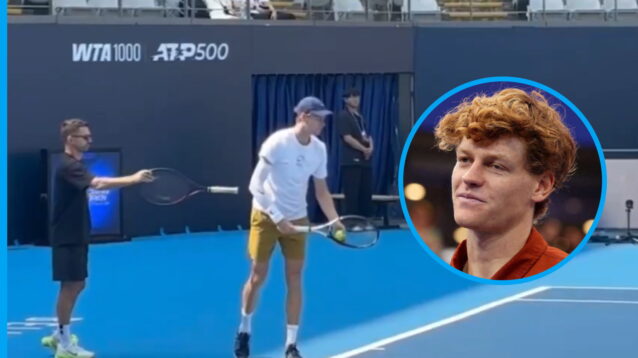 Pictured: Jannik Sinner at the China Open.