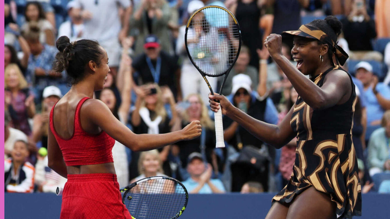Pictured: Leylah Fernandez and Venus Williams