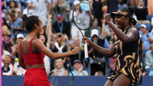 Pictured: Leylah Fernandez and Venus Williams