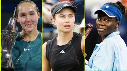 Pictured: Mirra Andreeva, Iva Jovic and Victoria Mboko