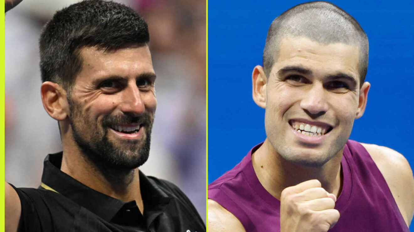 Pictured: Novak Djokovic and Carlos Alcaraz