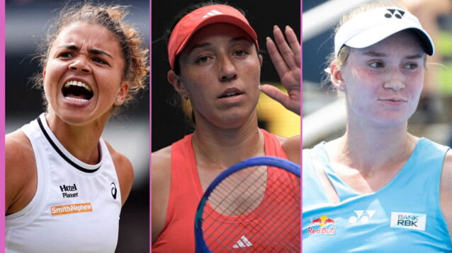 Pictured L-R: Jasmine Paolini, Jessica Pegula, and Elena Rybakina.