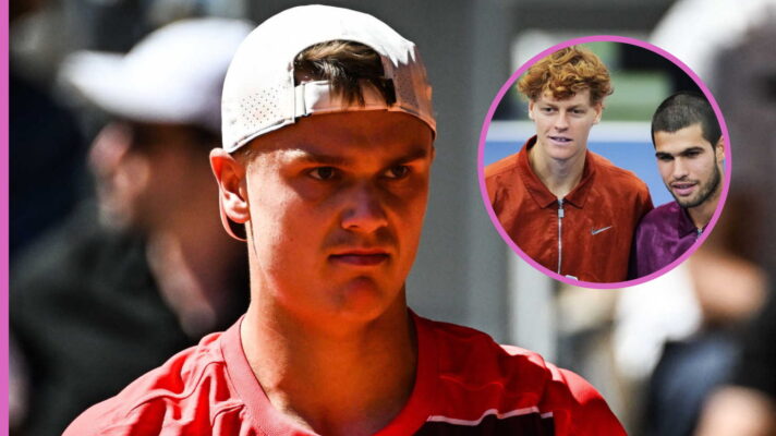 Pictured: Holger Rune, Jannik Sinner, and Carlos Alcaraz.