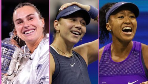 Pictured L-R: Aryna Sabalenka, Amanda Anisimova, and Naomi Osaka.