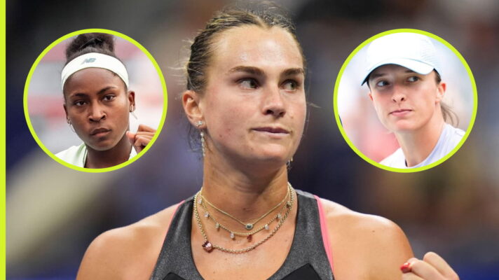 Pictured: Aryna Sabalenka, Coco Gauff, and Iga Swiatek.