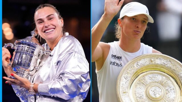 Pictured L-R: Aryna Sabalenka and Iga Swiatek.