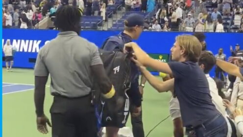 Jannik Sinner incident with a fan at the US Open