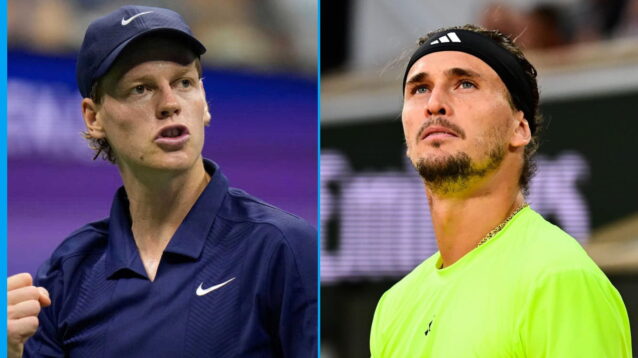 Pictured L-R: Jannik Sinner and Alexander Zverev.