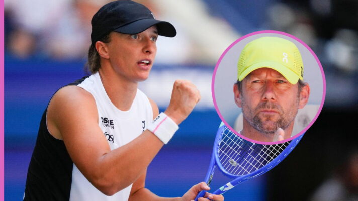 Pictured: Iga Swiatek and coach Wim Fissette.