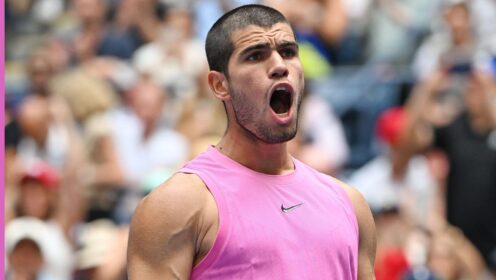 Carlos Alcaraz with his new haircut