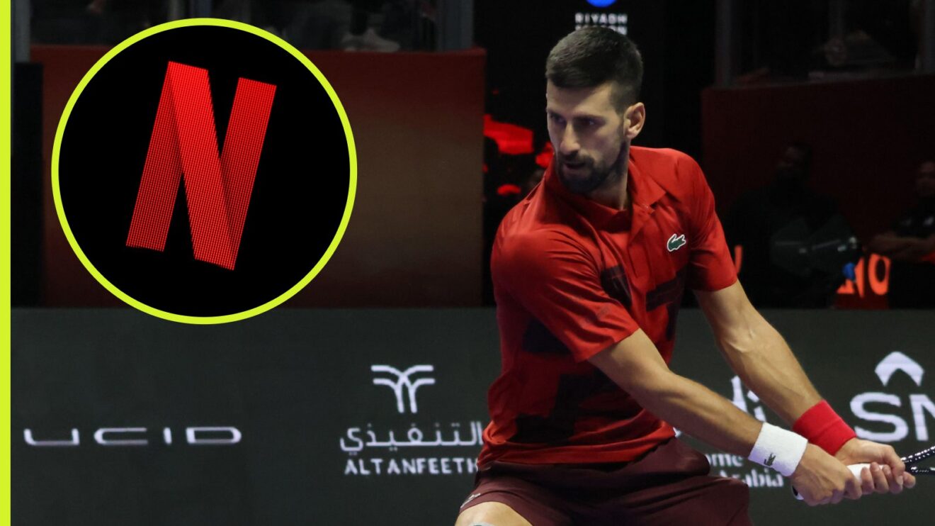 Novak Djokovic and the Netflix logo