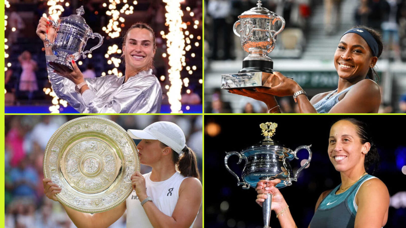 Pictured: Aryna Sabalenka, Coco Gauff, Iga Swiatek and Madison Keys