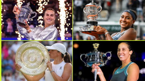 Pictured: Aryna Sabalenka, Coco Gauff, Iga Swiatek and Madison Keys