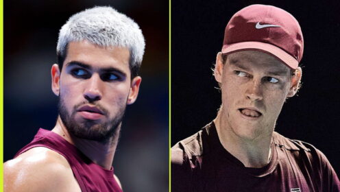 Pictured L-R: Carlos Alcaraz and Jannik Sinner.