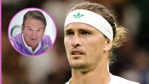 Pictured: Alexander Zverev and Jimmy Connors.