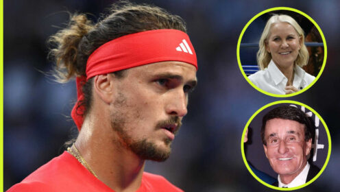 Pictured: Alexander Zverev with Rennae Stubbs and Rick Macci insets