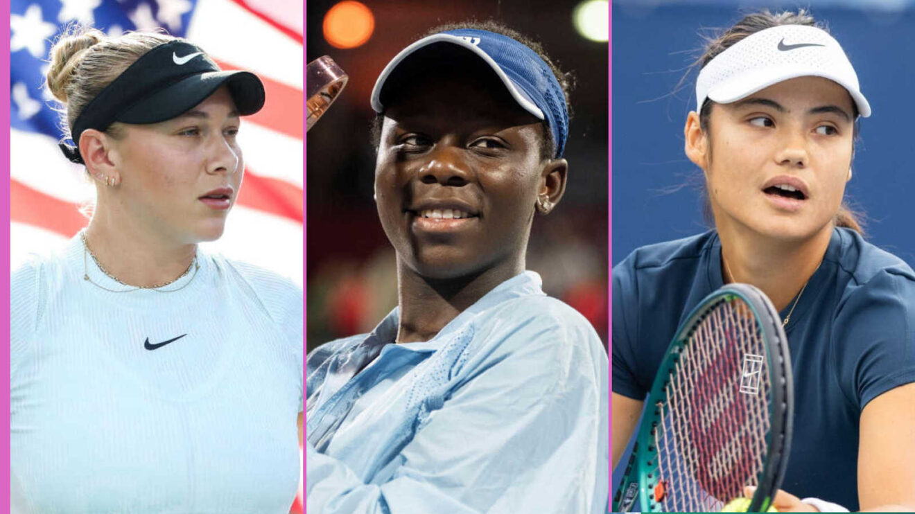 Pictured: Amanda Anisimova, Victoria Mboko, Emma Raducanu