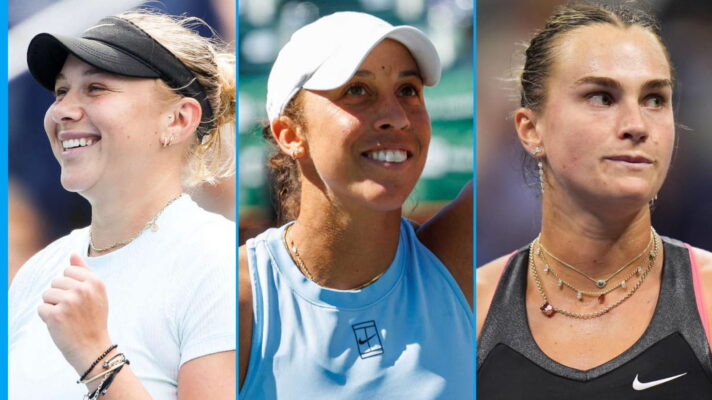 Pictured L-R: Amanda Anisimova, Madison Keys, and Aryna Sabalenka.
