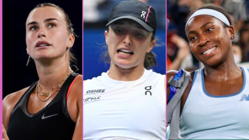 Pictured: Aryna Sabalenka, Iga Swiatek and Coco Gauff