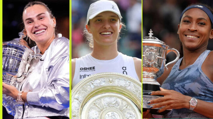 Pictured: Aryna Sabalenka, Iga Swiatek and Coco Gauff