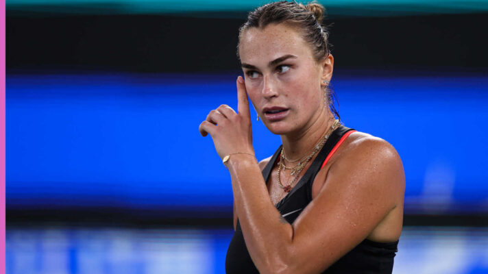 Pictured: Aryna Sabalenka in action