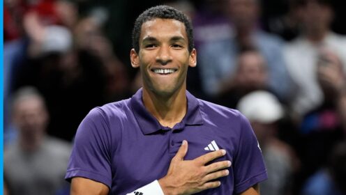 Felix Auger-Aliassime at the Paris Masters