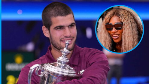 Pictured: Carlos Alcaraz and Serena Williams.