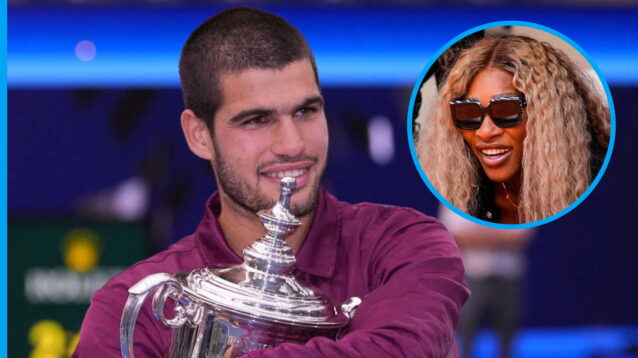 Pictured: Carlos Alcaraz and Serena Williams.