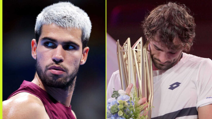 Pictured: Carlos Alcaraz and Valentin Vacherot