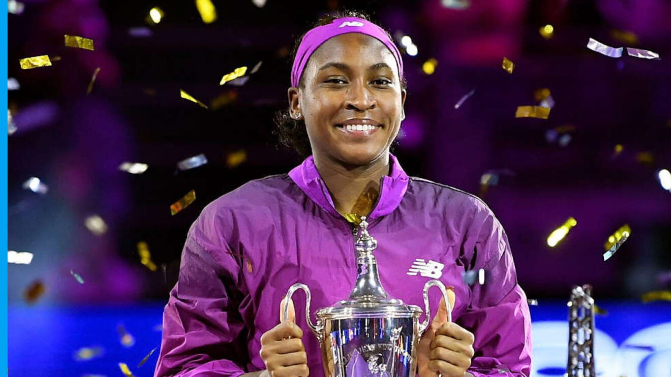 Pictured: Coco Gauff lifts the 2024 WTA Finals title.