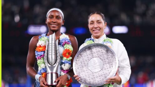 Coco Gauff and Jessica Pegula after the Wuhan Open final
