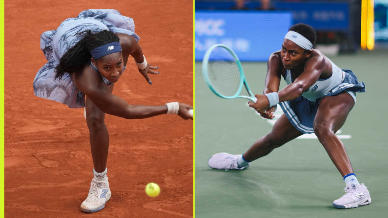 Pictured: Coco Gauff on clay and hard court
