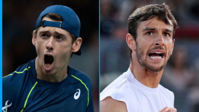 Pictured L-R: Alex de Minaur and Lorenzo Musetti.