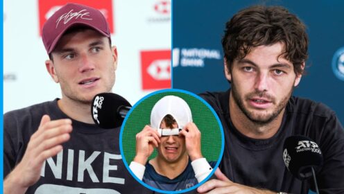 Jack Draper and Taylor Fritz with Holger Rune