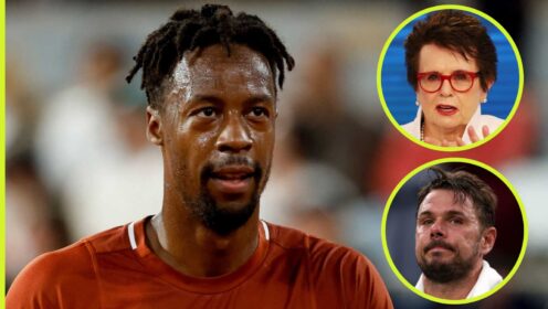 Gael Monfils, Billie Jean King and Stan Wawrinka