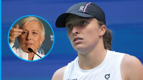 Pictured: Iga Swiatek and Martina Navratilova.