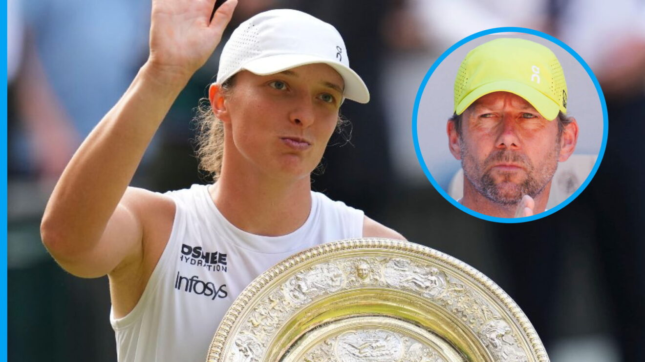 Pictured: Iga Swiatek and Wim Fissette.