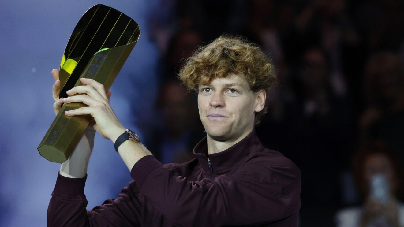 Pictured: Jannik Sinner lifts the 2025 Vienna Open title.