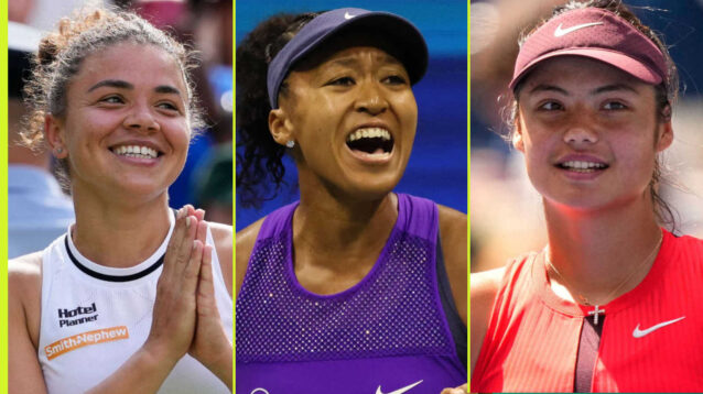 Pictured: Jasmine Paolini, Naomi Osaka and Emma Raducanu