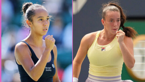 Pictured: Leylah Fernandez and Tereza Valentova