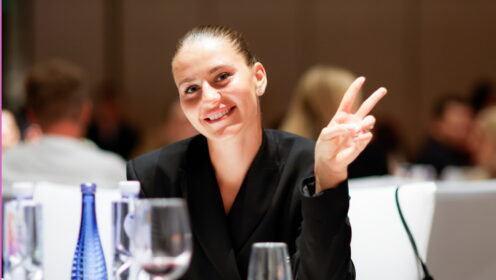 Marta Kostyuk at the Wuhan Open players' party