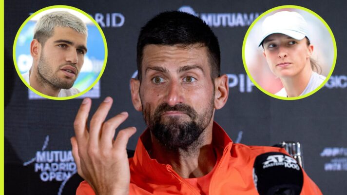 Novak Djokovic, Carlos Alcaraz and Iga Swiatek