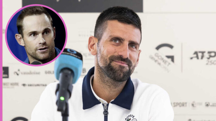 Pictured: Novak Djokovic with Andy Roddick inset