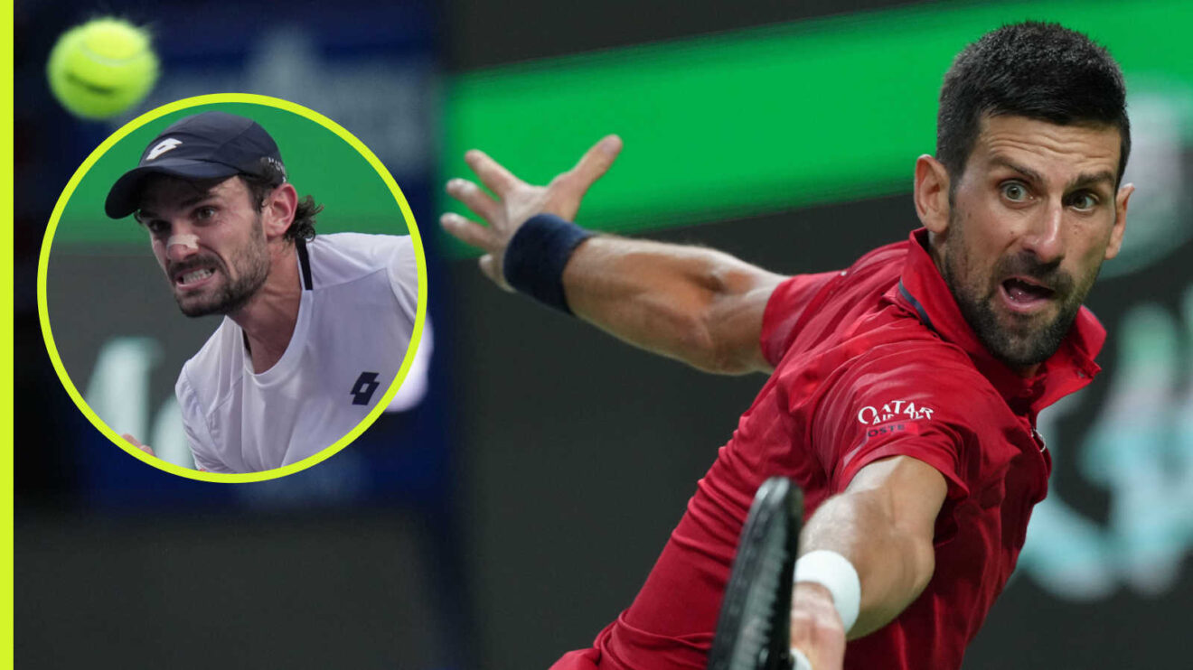 Pictured: Novak Djokovic with inset of Valentin Vacherot