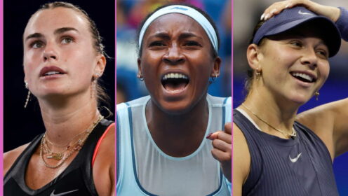 Pictured L-R: Aryna Sabalenka, Coco Gauff, and Amanda Anisimova.