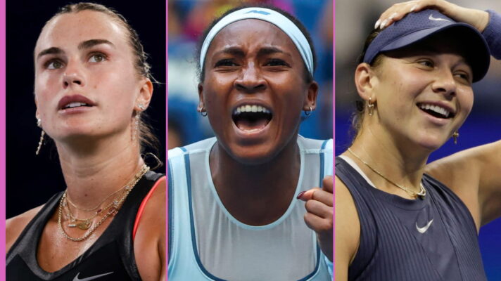 Pictured L-R: Aryna Sabalenka, Coco Gauff, and Amanda Anisimova.